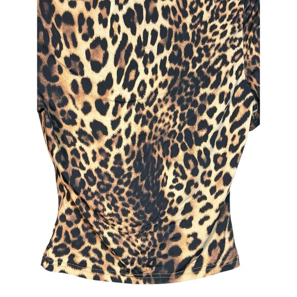 White Fox Crop Top Womens M Leopard Snug Fit Animal festival Mob Wife - Picture 11 of 11